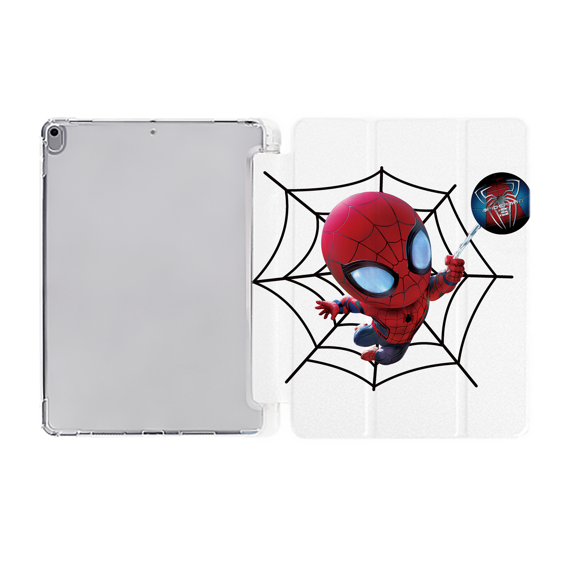 Spider Man スパイダーマン IPad ケース ペン収納付き 三つ折りスタンド PUレザー×シリコン 対応機種9.5/10.5/10.9インチ